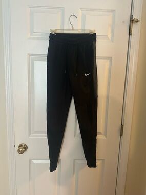 Nike Black Track Joggers with White Swoosh
